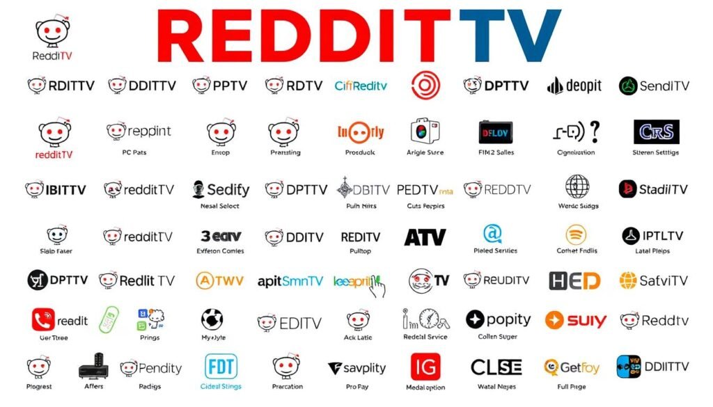 A neatly organized array of REDDITTV subreddit logos and icons, each showcasing a unique IPTV service. The foreground features a clean, modern design with a grid-like layout, highlighting the key subreddit names and details. The middle ground includes subtle illustrations of streaming devices, remotes, and other IPTV-related elements. The background depicts a soft, gradient-based color scheme, creating a sense of depth and professionalism. The overall composition conveys a reliable, comprehensive, and visually appealing representation of the IPTV subreddit landscape.